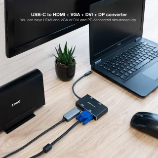 Nanocable 10.16.4307 Laptop Dock & Poortreplicator Type-C Zwart