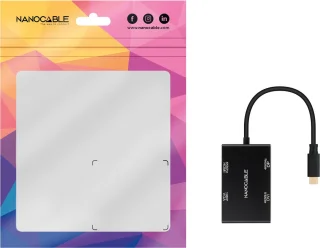 Nanocable 10.16.4307 Laptop Dock & Poortreplicator Type-C Zwart