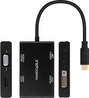 Nanocable 10.16.4307 Laptop Dock & Poortreplicator Type-C Zwart