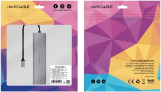 Nanocable 10.16.4608 Laptop Dock & Poortreplicator Type-C Grijs