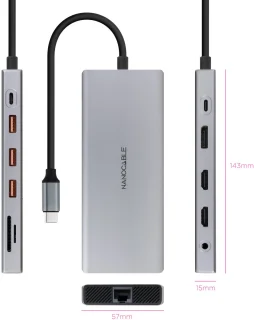 Nanocable 10.16.4612 Laptop Dock & Poortreplicator Type-C