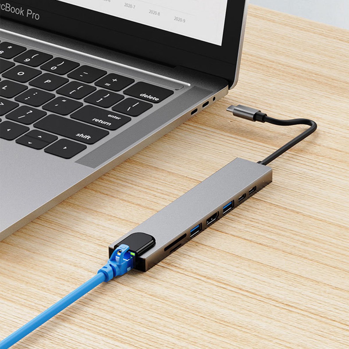 NAXSIR 8-in-1 USB-C Hub Dockingstation voor Laptop & MacBook