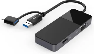 NÖRDIC DOCK-132 USB-C Dockingstation Zwart