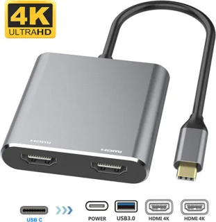 NÖRDIC DOCK-145 USB-C naar HDMI dockingstation - Space Gray