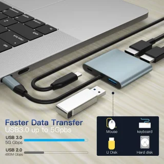 NÖRDIC DOCK-145 USB-C naar HDMI dockingstation - Space Gray