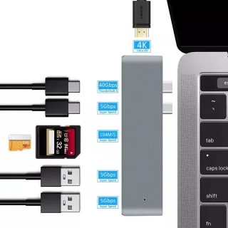 NÖRDIC DOCK-159 Dual Monitor Docking Station voor MacBook Pro/Air