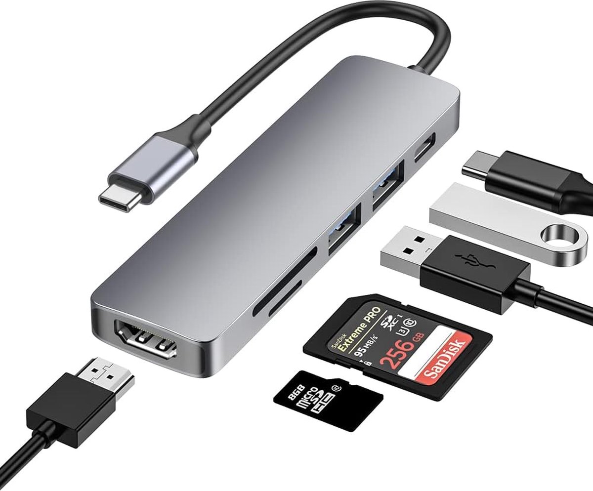 NÖRDIC DOCK-173 USB-C Dockingstation Grijs