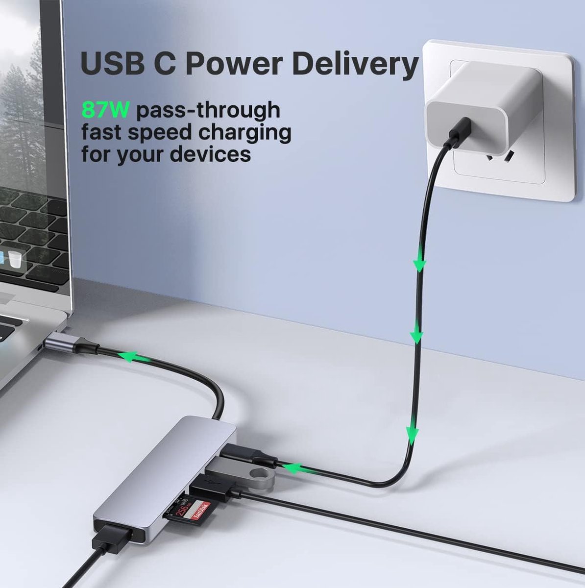 NÖRDIC DOCK-173 USB-C Dockingstation Grijs