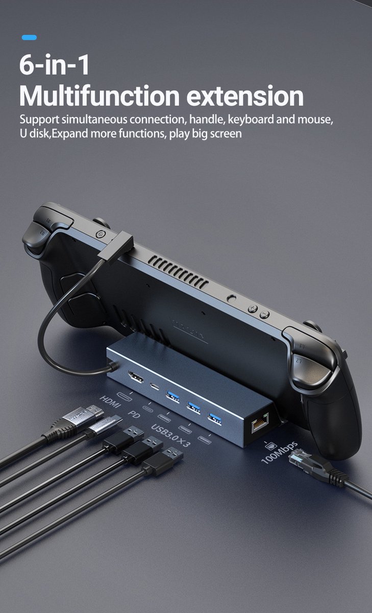 NÖRDIC DOCK-181 Docking Station voor Steam Deck