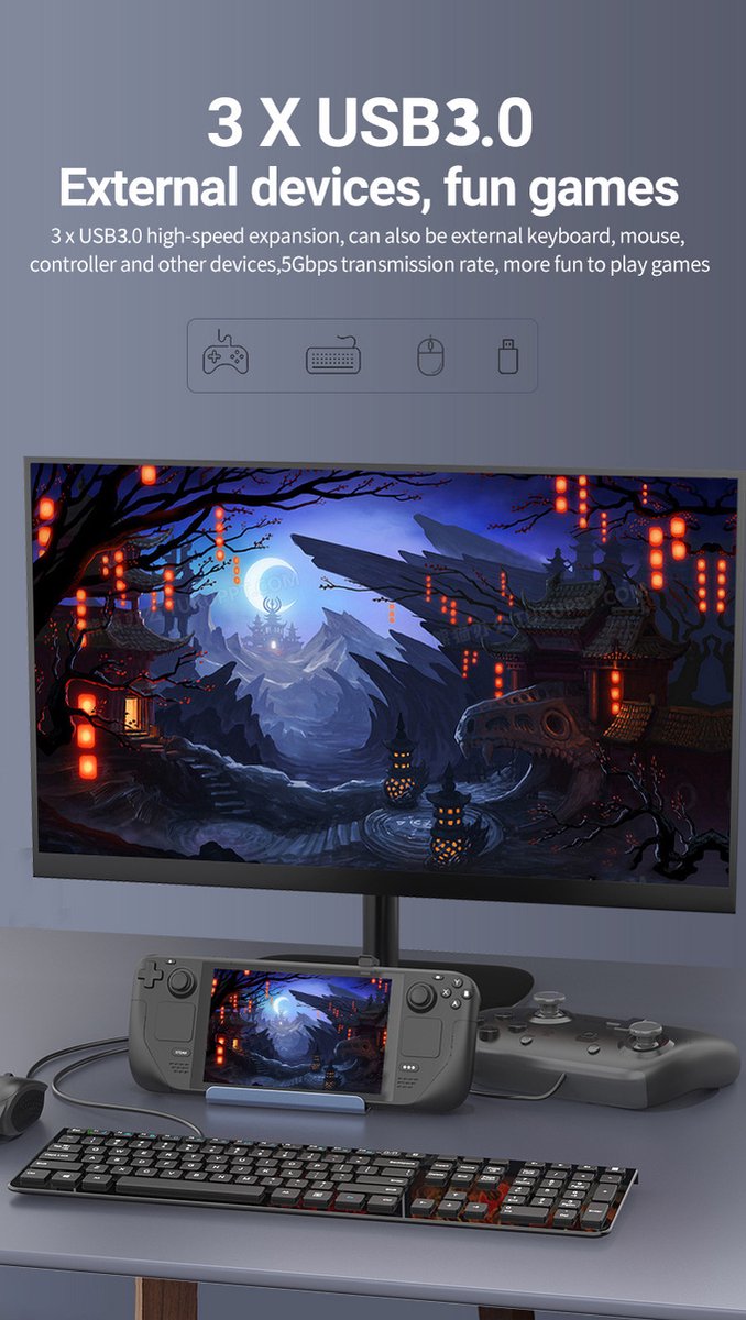 NÖRDIC DOCK-181 Docking Station voor Steam Deck