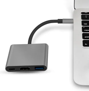 NÖRDIC USBC-N1173 USB-C naar HDMI Dockingstation Space Grey