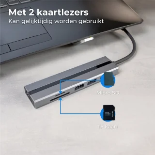Nuvance USB C Hub 3.0 6-poorts Docking Station