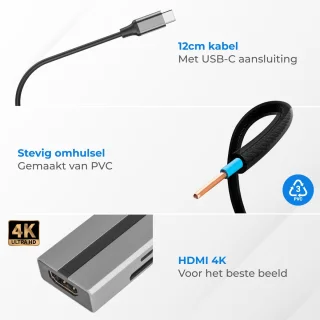 Nuvance USB C Hub 3.0 6-poorts Docking Station