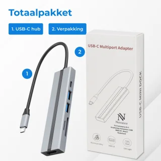 Nuvance USB C Hub 3.0 6-poorts Docking Station