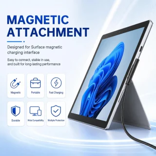 Oplaadadapter type C 1,8 m - USB-C naar Surface Connect - 15V/3A PD - ShopVlot