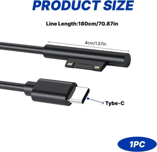 Oplaadadapter type C 1,8 m - USB-C naar Surface Connect - 15V/3A PD - ShopVlot