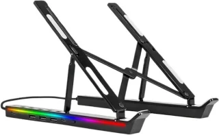 Opvouwbare laptop docking standaard zwart