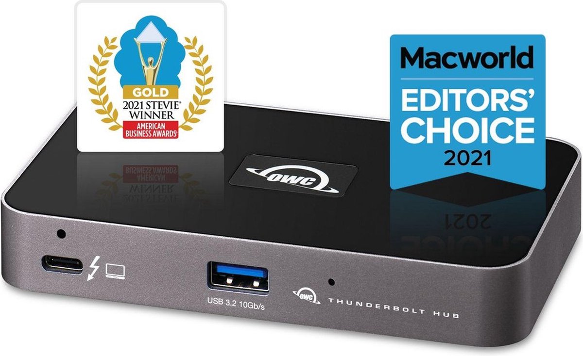 OWC Thunderbolt 4 Hub Zwart - 4x Thunderbolt/USB-C + 1x USB A