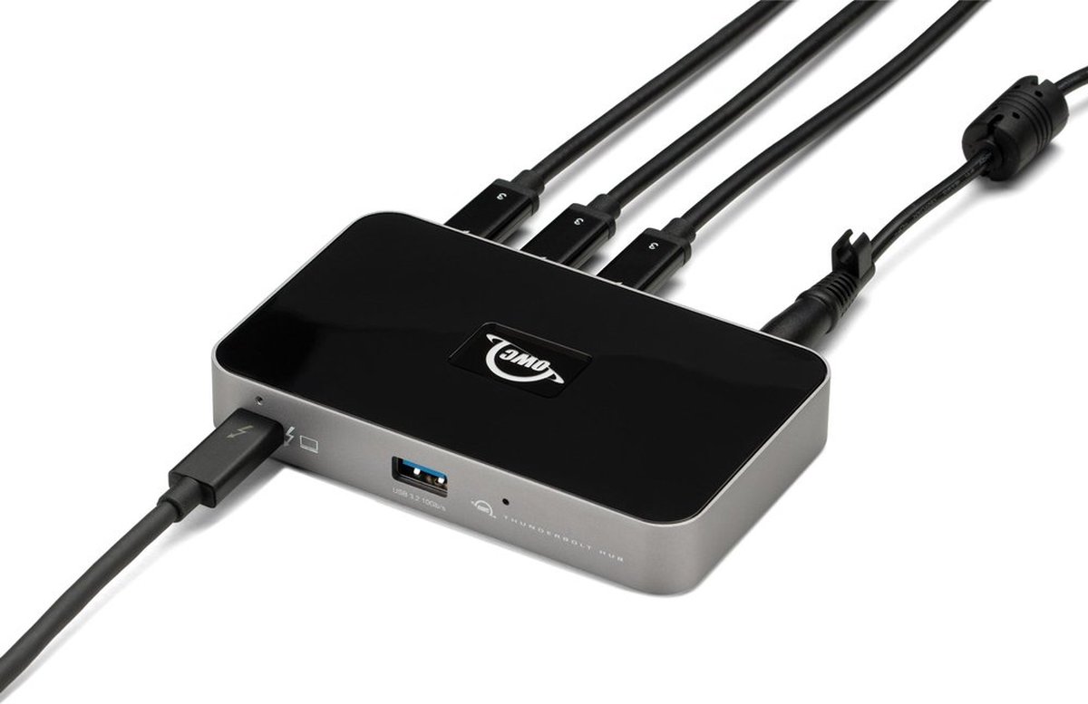 OWC Thunderbolt 4 Hub Zwart - 4x Thunderbolt/USB-C + 1x USB A