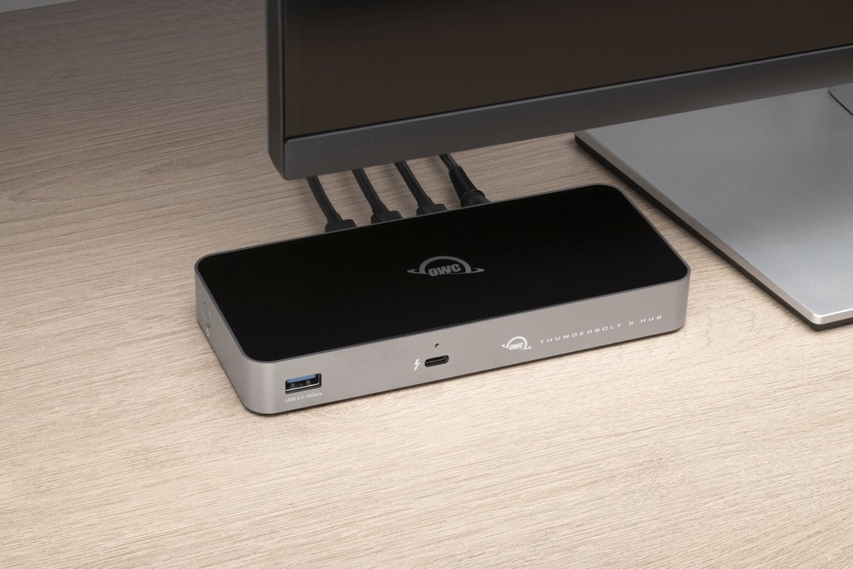 OWC Thunderbolt 5 Hub USB-C USB-A 140W Zilver/Zwart
