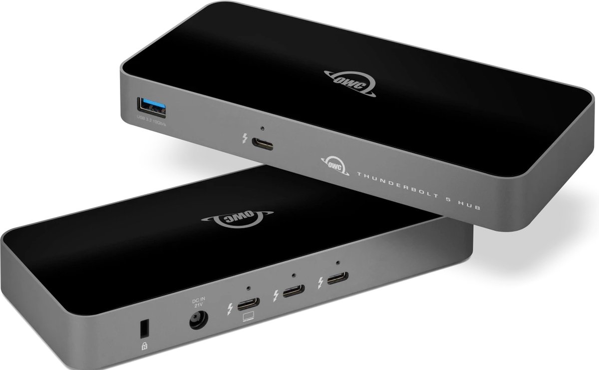 OWC Thunderbolt 5 Hub USB-C USB-A 140W Zilver/Zwart