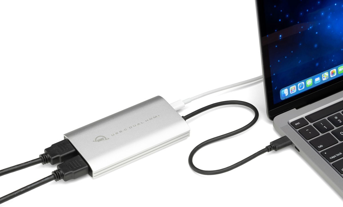 OWC USB-C naar Dual HDMI 4K Adapter Wit