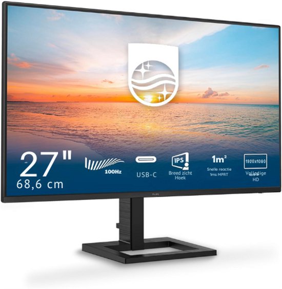 Philips 7E1N1300A 27-Inch Monitor Zwart