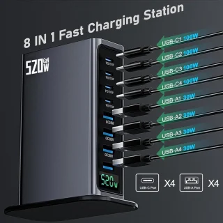Wat vinden we goed aan de Pixel 520W USB-C 8-poorts GaN oplader