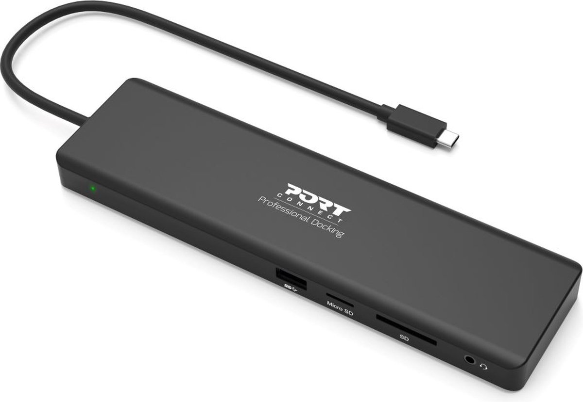 Port Connect Dockingstation 2x2K USB-C 11-poorts 100W zwart