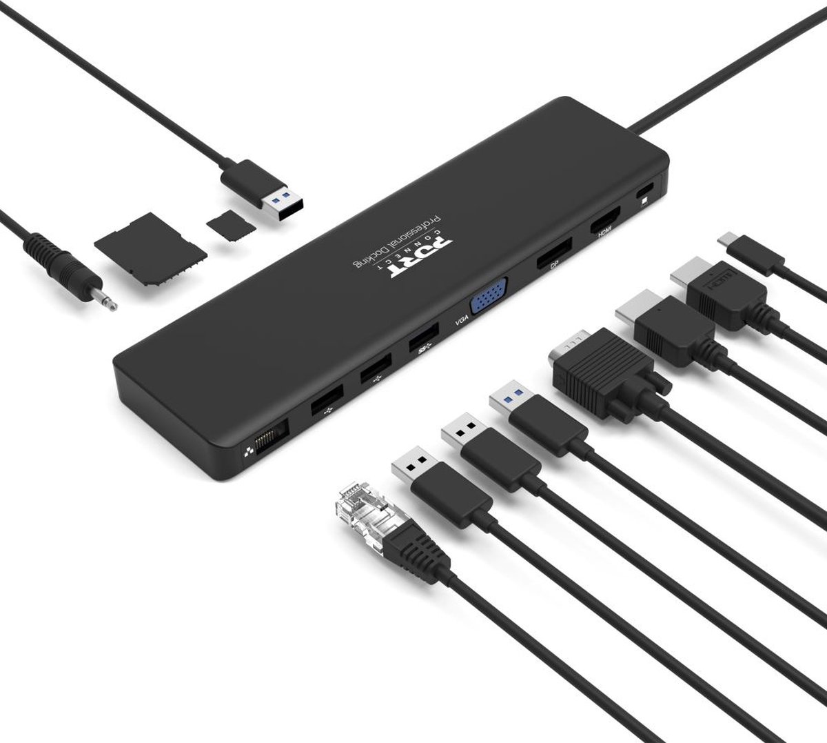 Port Connect Dockingstation 2x2K USB-C 11-poorts 100W zwart