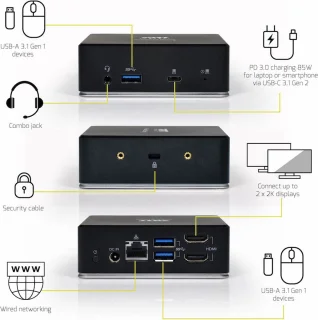 Port Connect Dockingstation 7-poorts USB-A & USB-C 85W HDMI Zwart