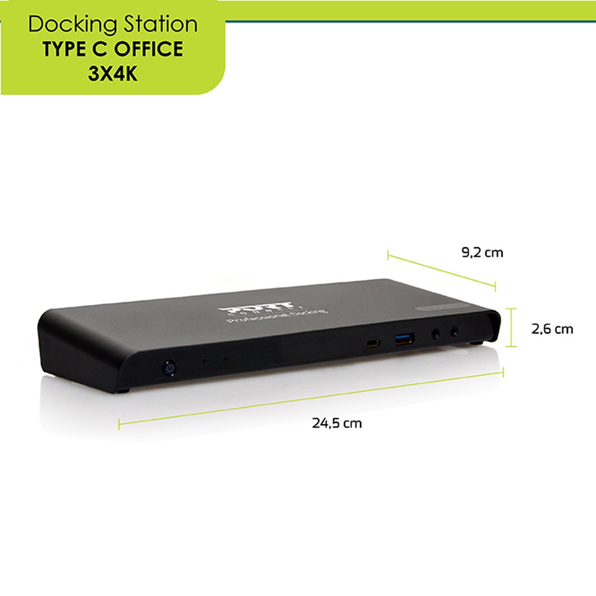Port Connect Dockingstation USB-A & USB-C 85W Zwart