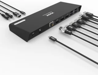 Port Connect Dockingstation USB-A & USB-C 85W Zwart