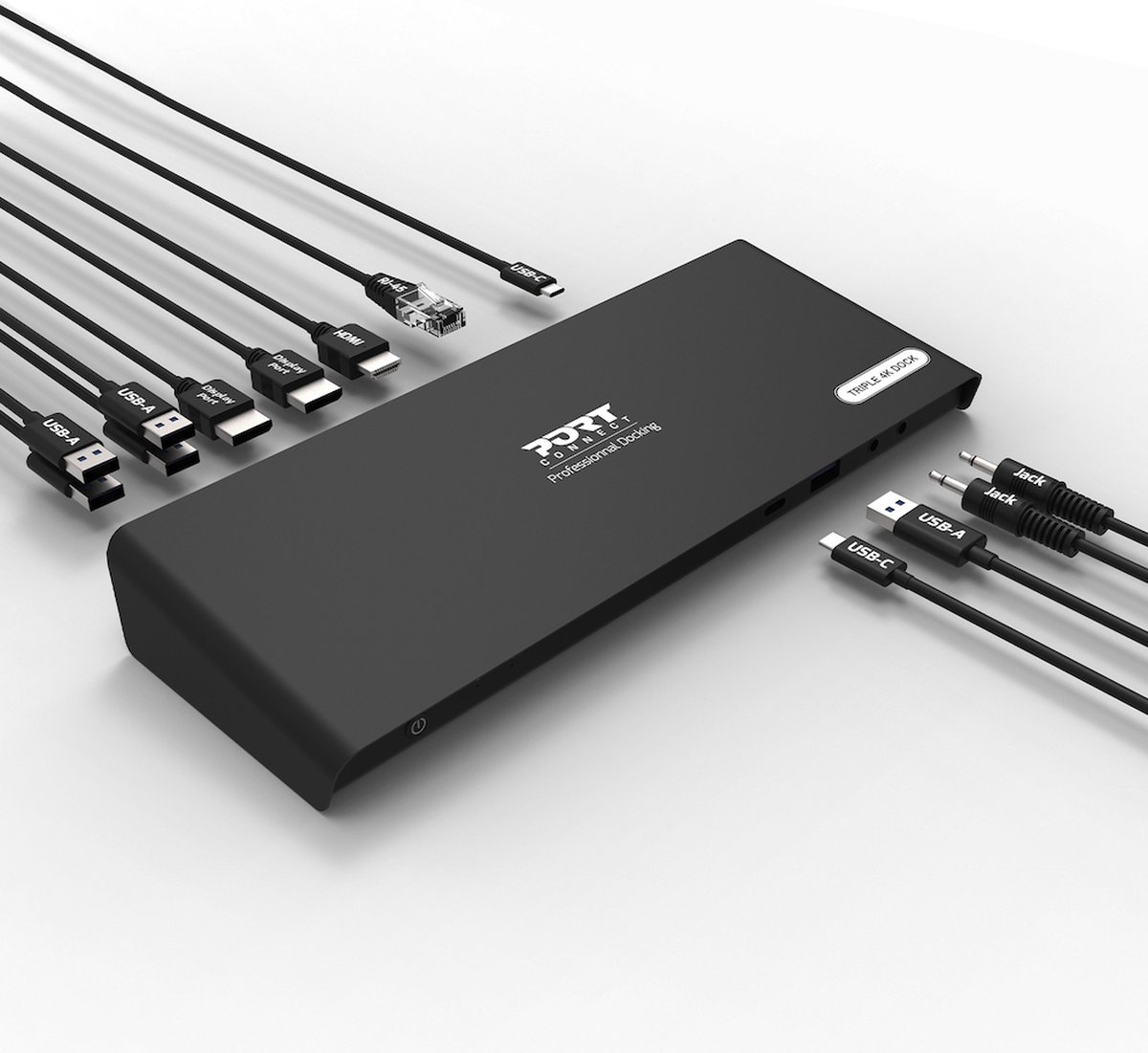Port Connect Dockingstation USB-A & USB-C 85W Zwart