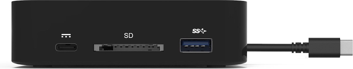 Port Connect Dockingstation USB-C 2x4K 9-poorts 85W Zwart