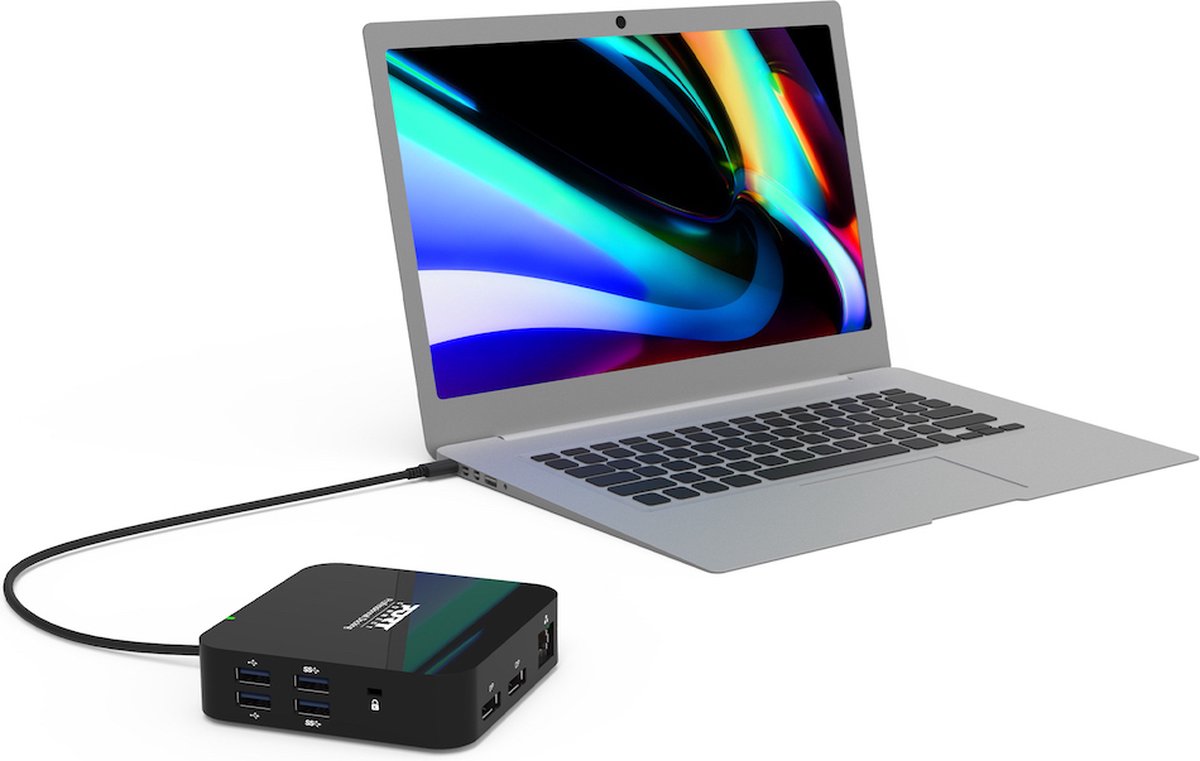 Port Connect Dockingstation USB-C 2x4K 9-poorts 85W Zwart