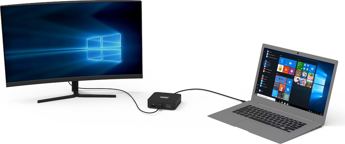 Port Connect Dockingstation USB-C 2x4K 9-poorts 85W Zwart