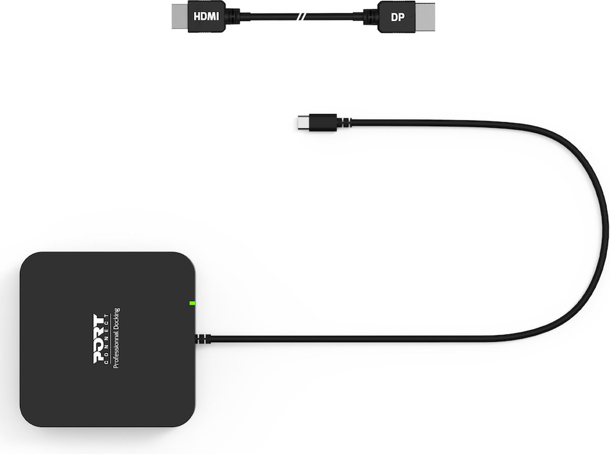 Port Connect Dockingstation USB-C 2x4K 9-poorts 85W Zwart