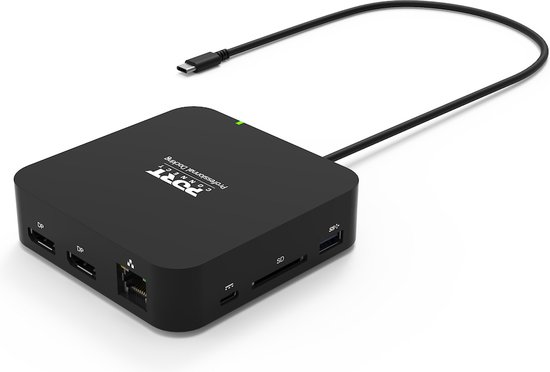 Port Connect Dockingstation USB-C 2x4K 9-poorts 85W Zwart
