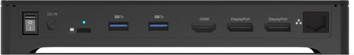 Port Connect Dockingstation USB-C & USB-A 3x4K 100W Zwart