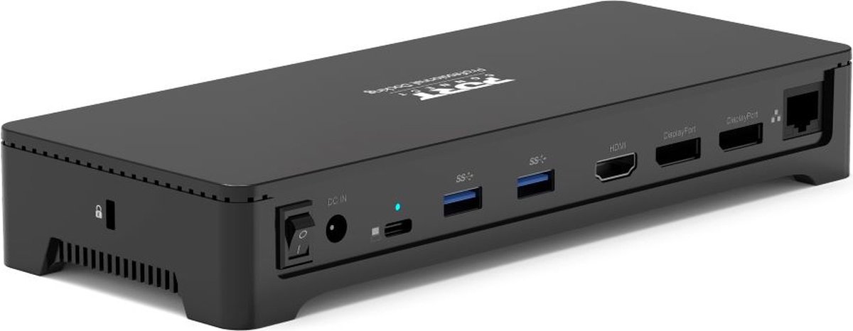 Port Connect Dockingstation USB-C & USB-A 3x4K 100W Zwart