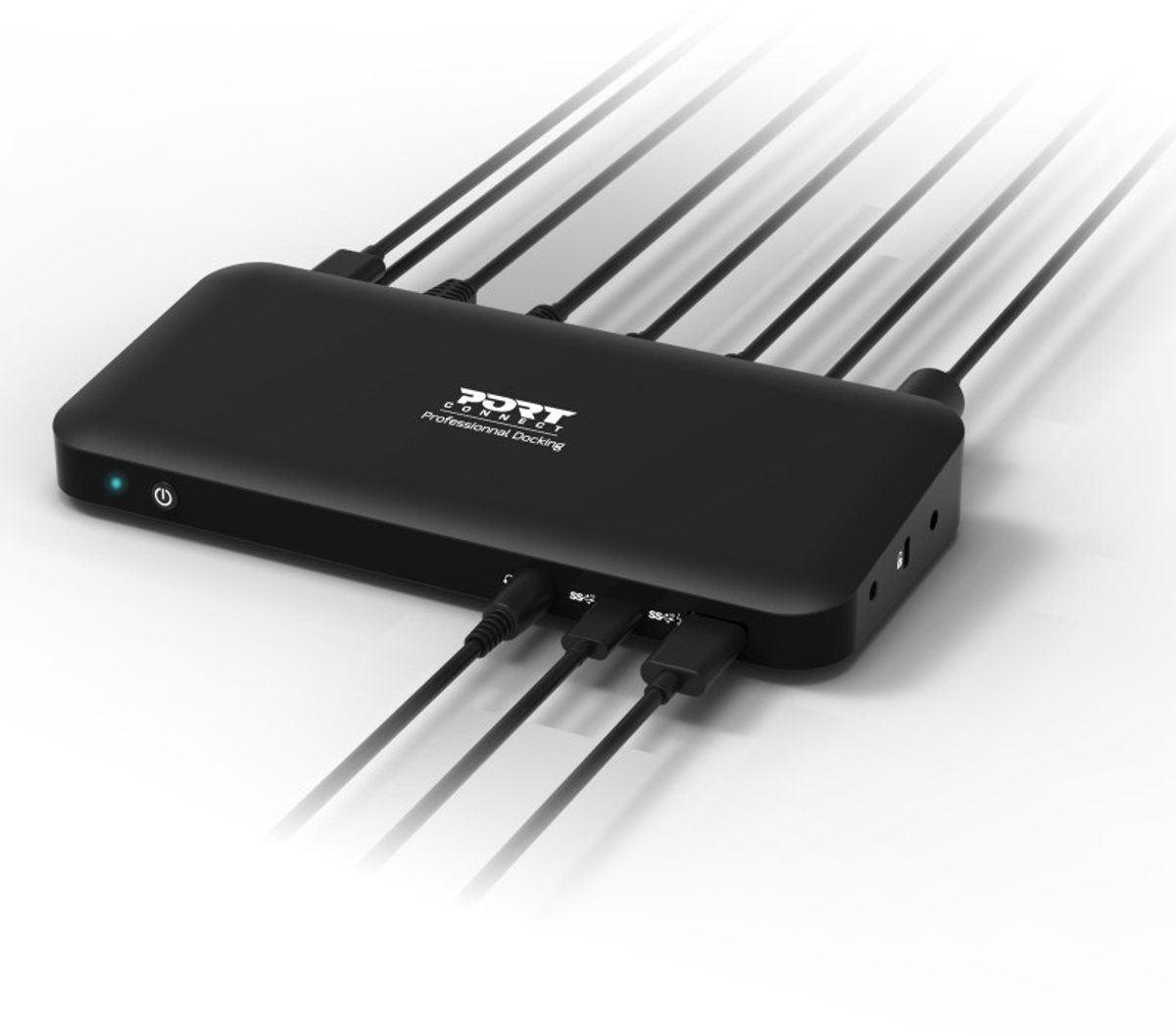 Port Connect USB-C Docking Station 3x4K EU Zwart
