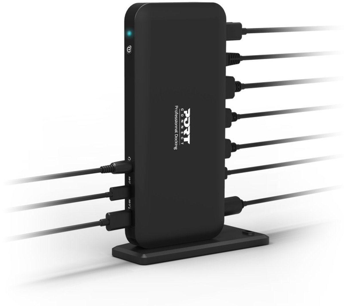 Port Connect USB-C Docking Station 3x4K EU Zwart