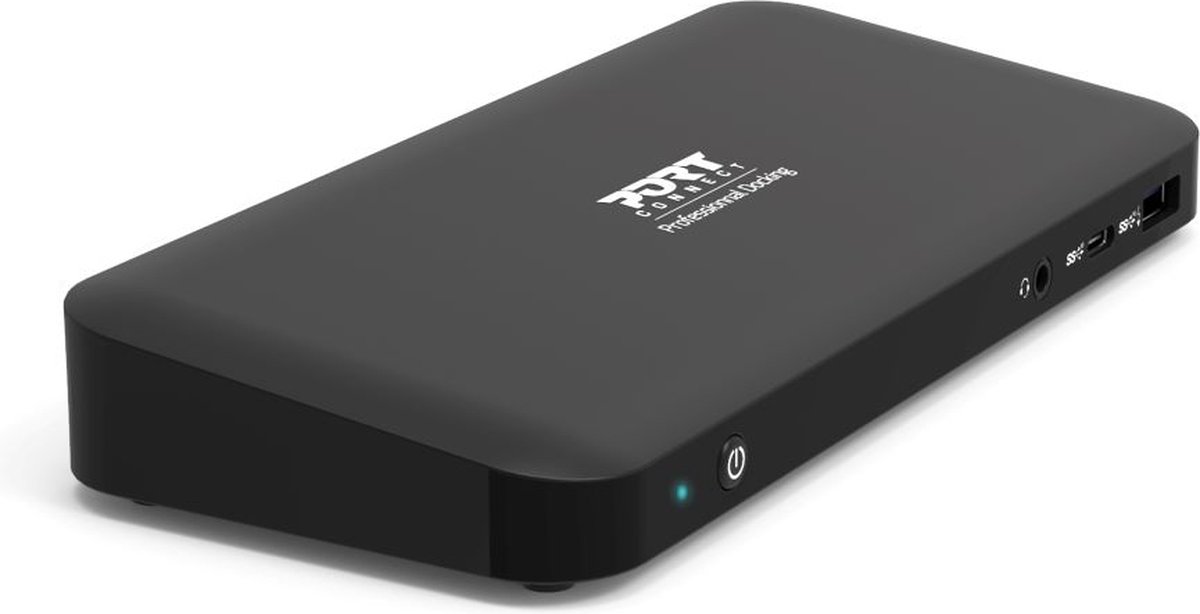 Port Connect USB-C Docking Station 3x4K EU Zwart
