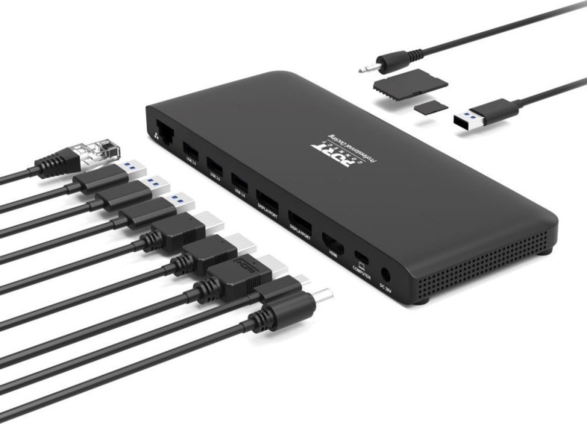 Port Designs 901910W-EU USB-C Laptop Dock Zwart