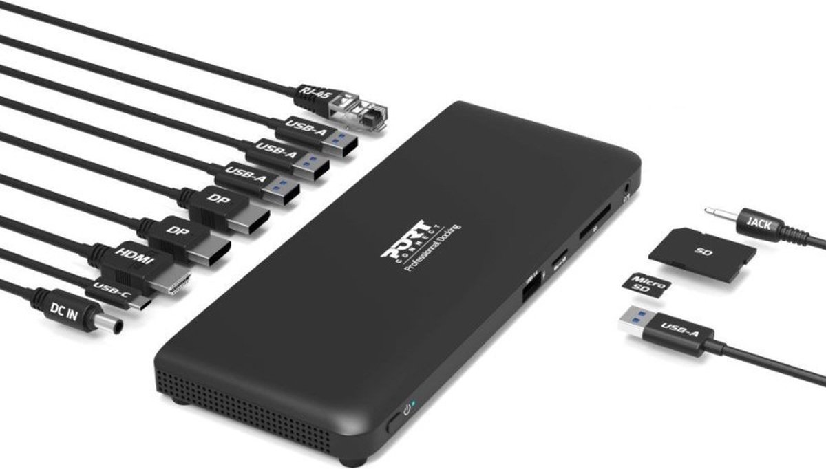 Port Designs 901910W-EU USB-C Laptop Dock Zwart