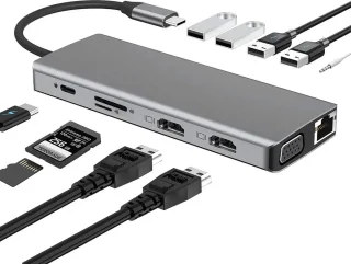 Premium USB-C Docking Station 12-in-1 Space Grey