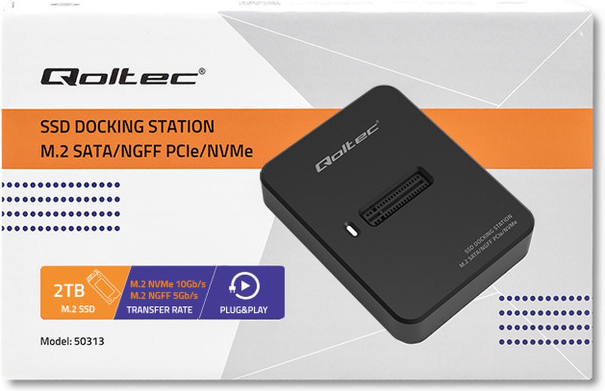 Qoltec Dockingstation SSD M.2 SATA PCIe USB 3.1