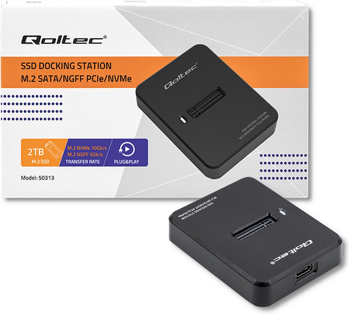 Qoltec Dockingstation SSD M.2 SATA PCIe USB 3.1
