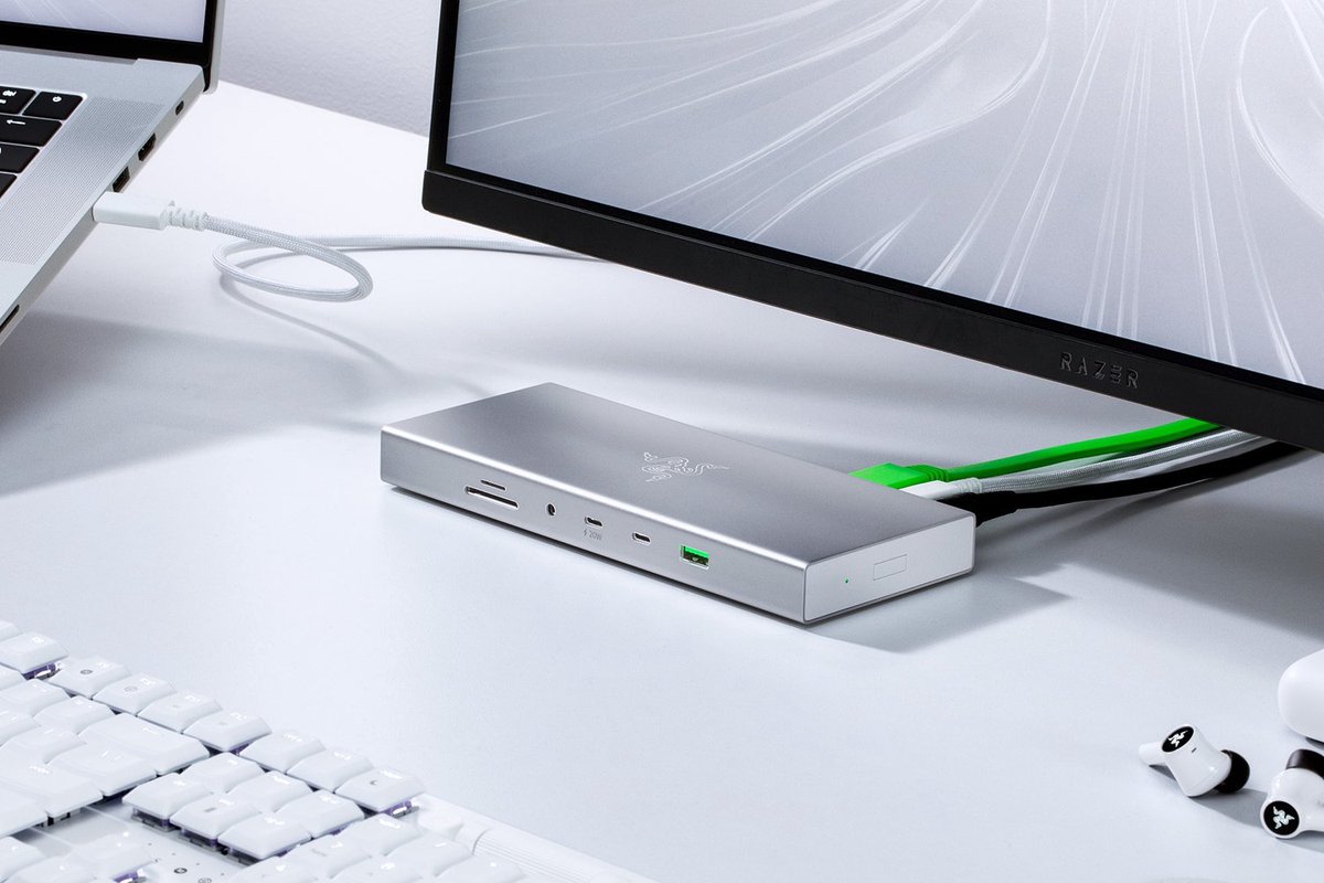 Razer USB 4 Docking Station 14 Poorten Mercury Wit
